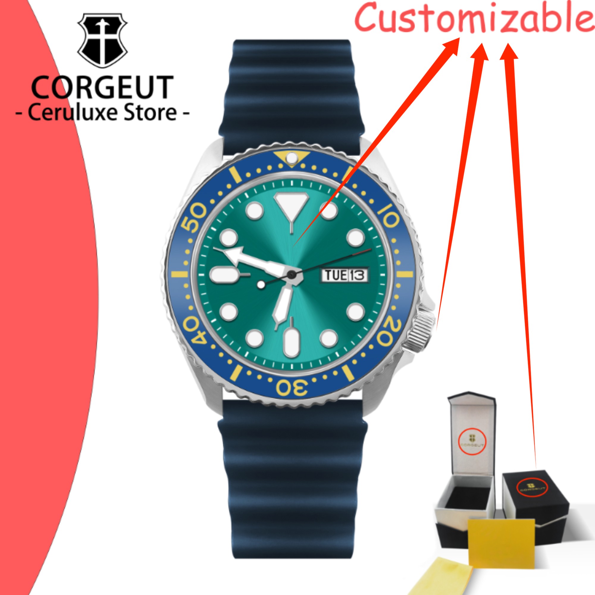 Luxury Watch Logo - 커스텀 로고 빈티지 다이버 시계, 기계식