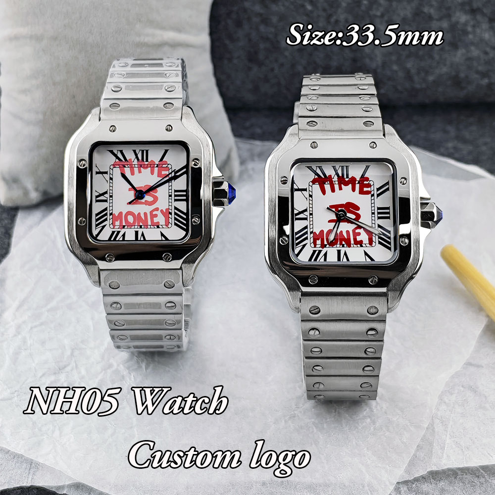 Luxury Watch Logo - 새로운 NH05 스퀘어 시계 시간은 돈이다