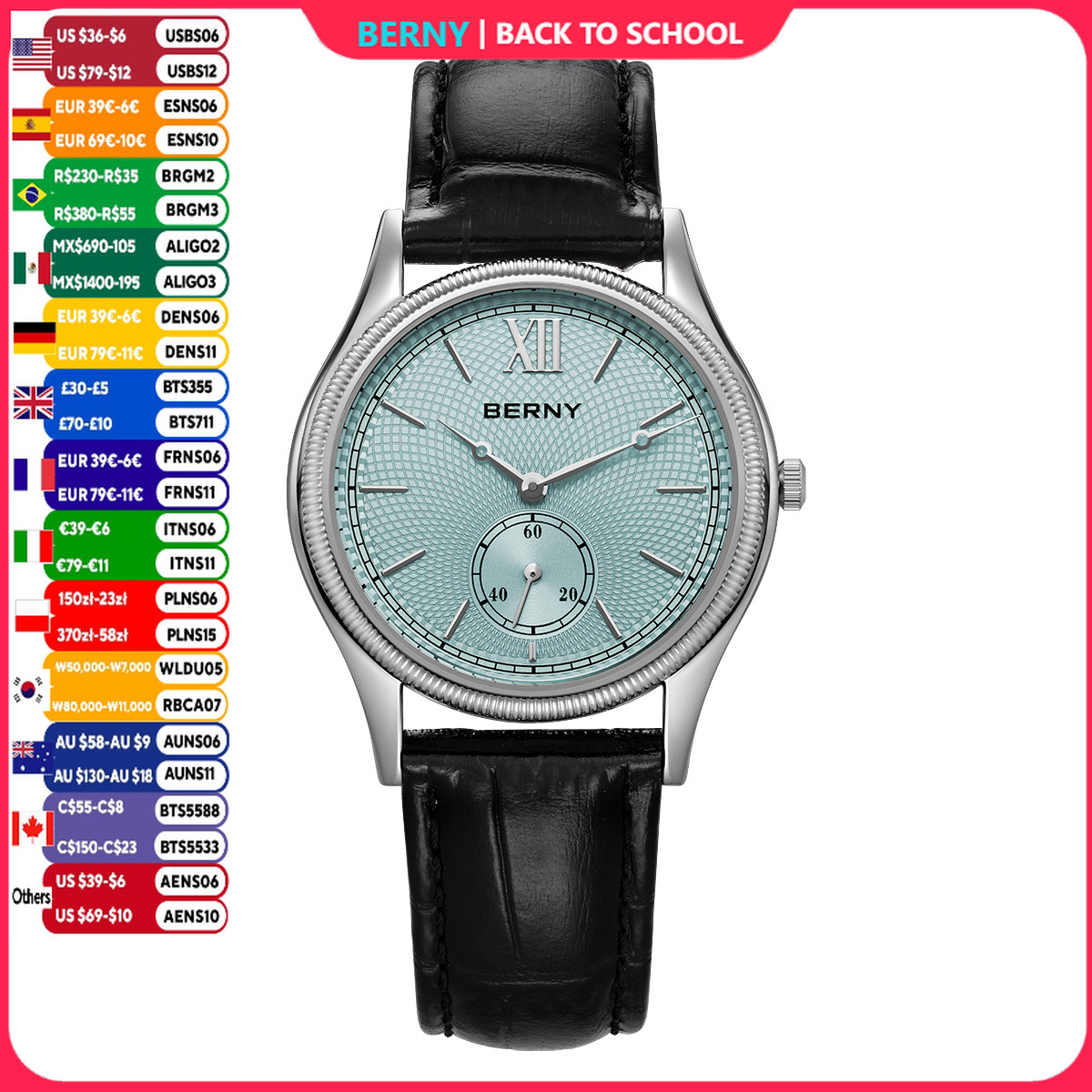 Luxury Watch On Sale - BERNY 남성용 시계 슬림 럭셔리 클래식