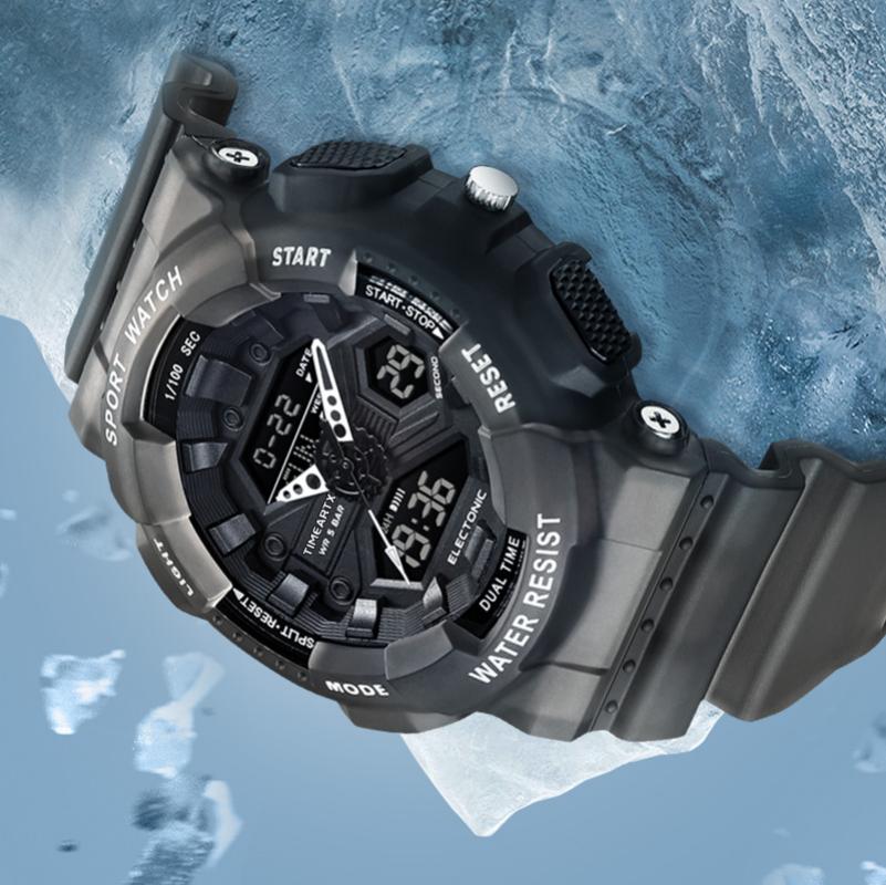 Luxury Watch With Rubber Strap - TIMEARTX 남성용 시계 고급스러운 다기능 대형