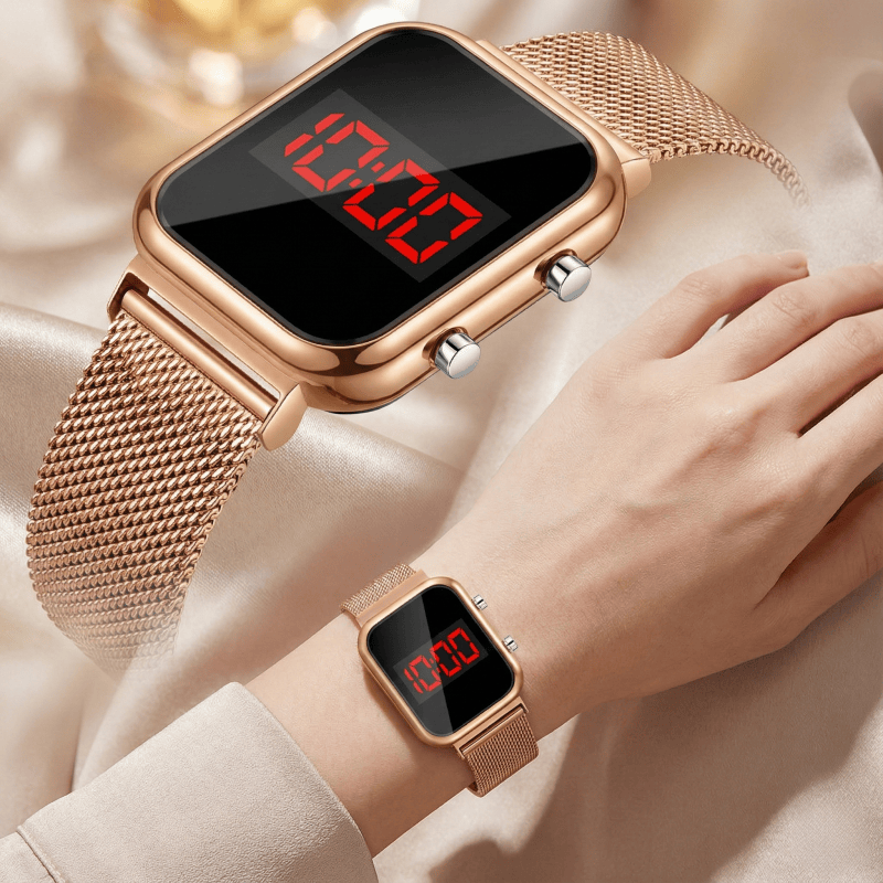 Luxury Watch Life - 패션 마그네틱 버클 직사각형 LED 디지털