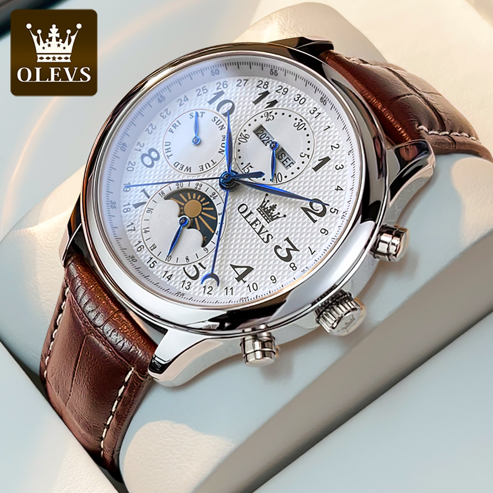 Luxury Watch On Sale - OLEVS 6667 문페이즈 남성용 시계 7핸즈