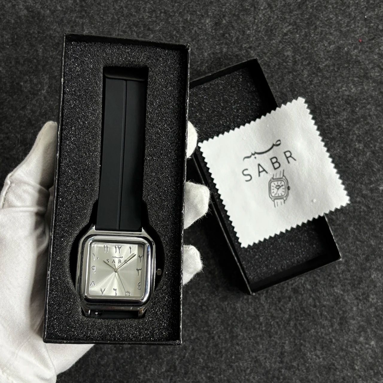 Luxury Watch With Rubber Strap - SABR 아라비아 숫자 시계 남성용 합금