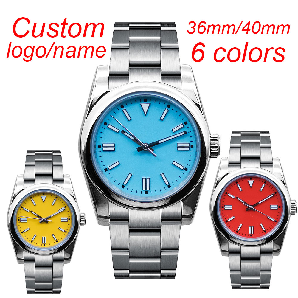 Luxury Watch Logo - 36mm/40mm 남성용 시계 무지 다이얼 NH35
