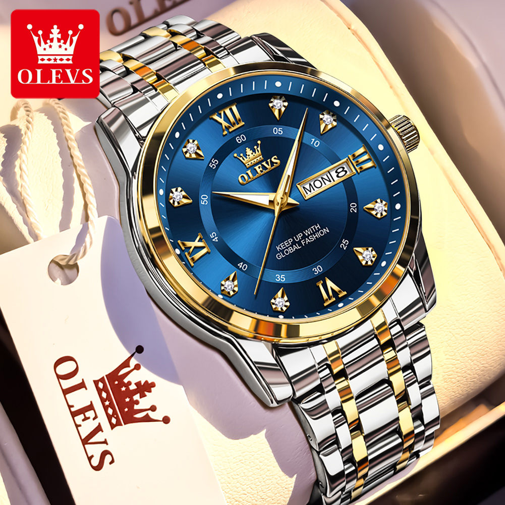 Luxury Watch Logo - OLEVS 브랜드 패션 남성용 시계 스테인레스