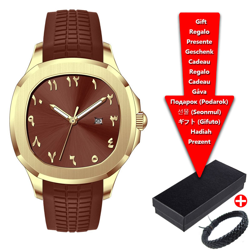 Luxury Watch Logo - 럭셔리 브랜드 남성 시계 실리콘 스트랩,