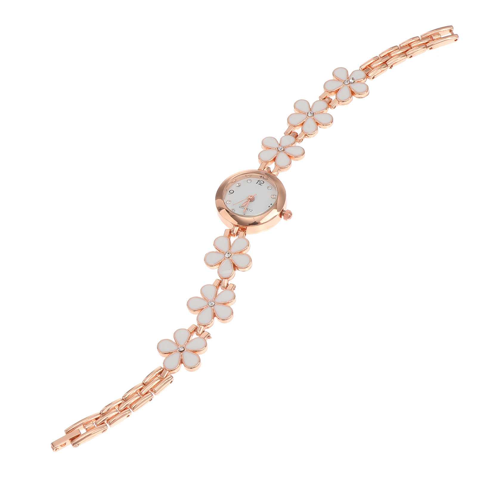 Luxury Watch With Bracelet - 정교한 디자인의 화이트 브레이슬릿 방수 시계,