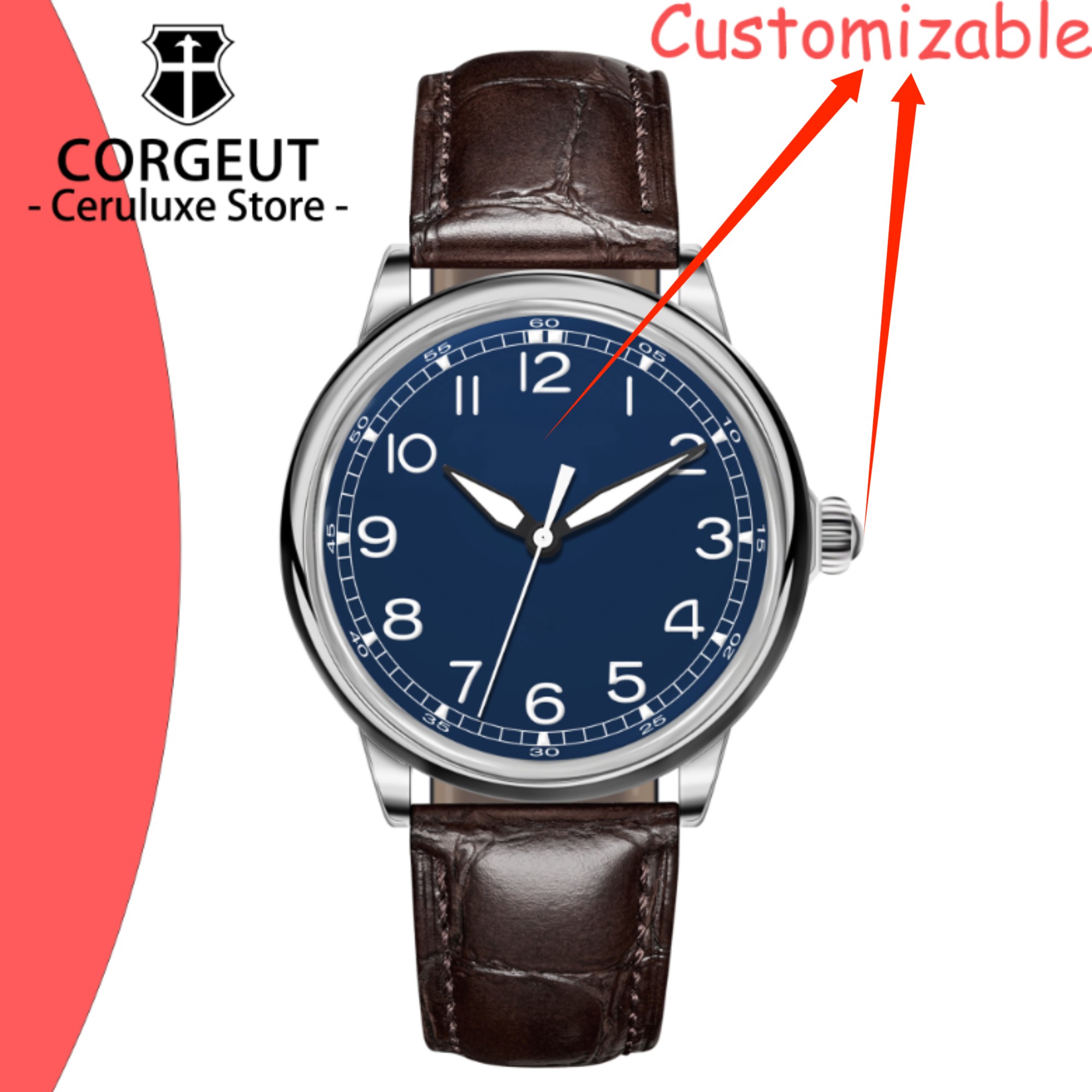 Luxury Watch Logo - 커스텀 로고 41mm MIYOTA8215 오토매틱 기계식