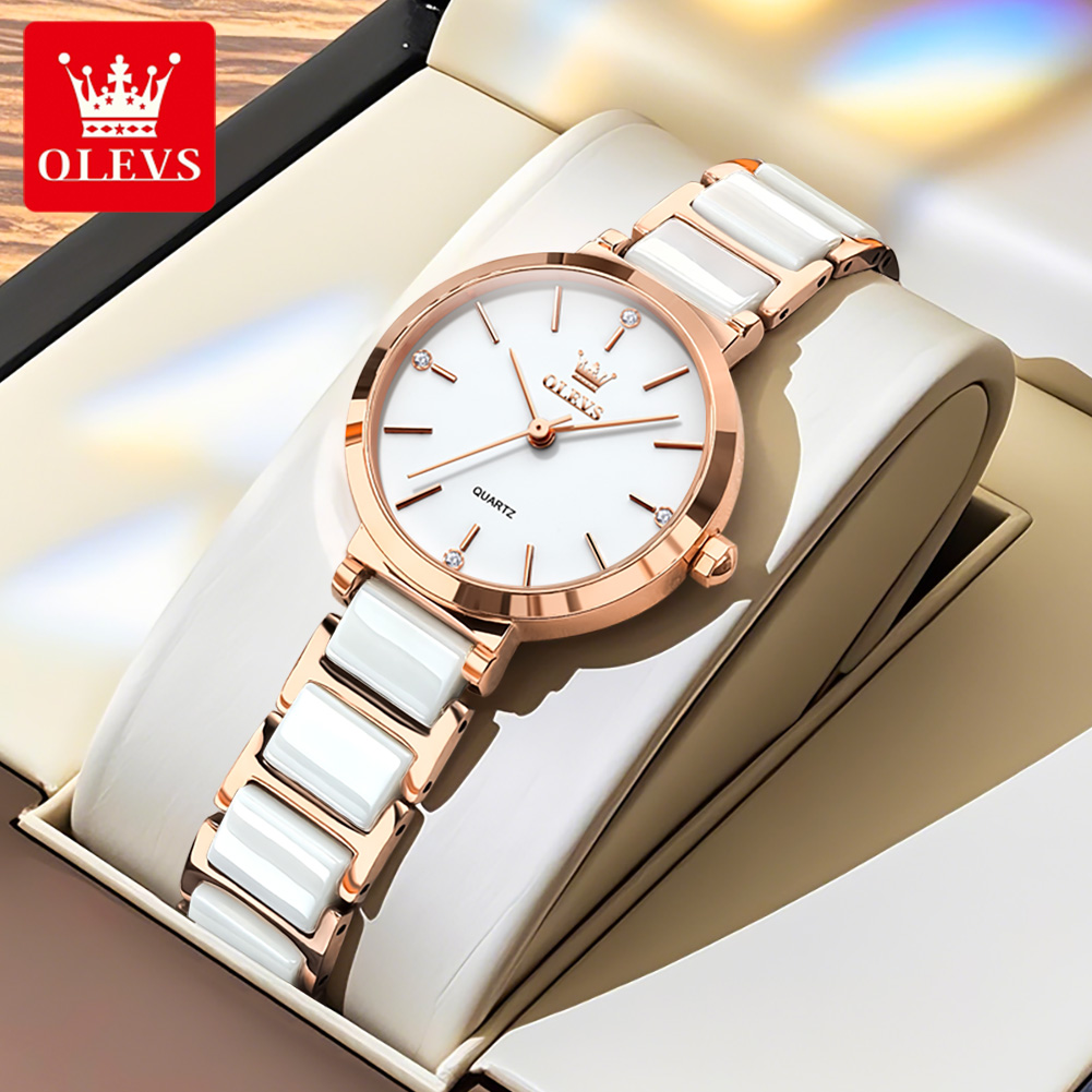 OLEVS 여성 시계 5877 고급스러운 우아한 쿼츠  - Luxury Watch Logo 리뷰 및 가격