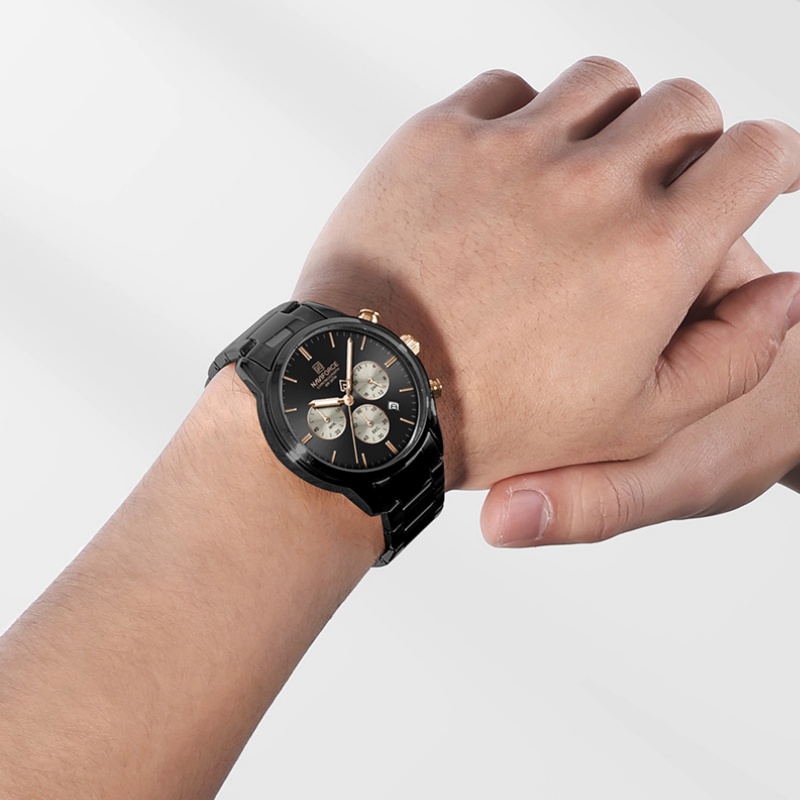NAVIFORCE 남성용 쿼츠 크로노그래프 시계 방수  - Luxury Watch With Bracelet 리뷰 및 가격