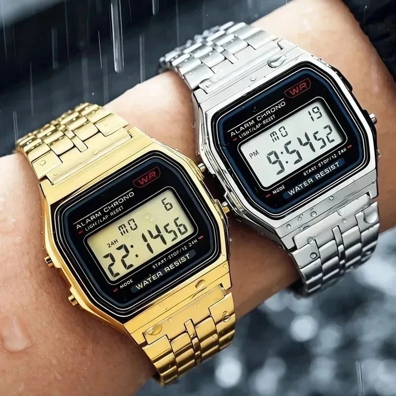 럭셔리 F91W 스틸 밴드 시계 LED 디지털 스테인레 - Luxury Watch Life 리뷰 및 가격