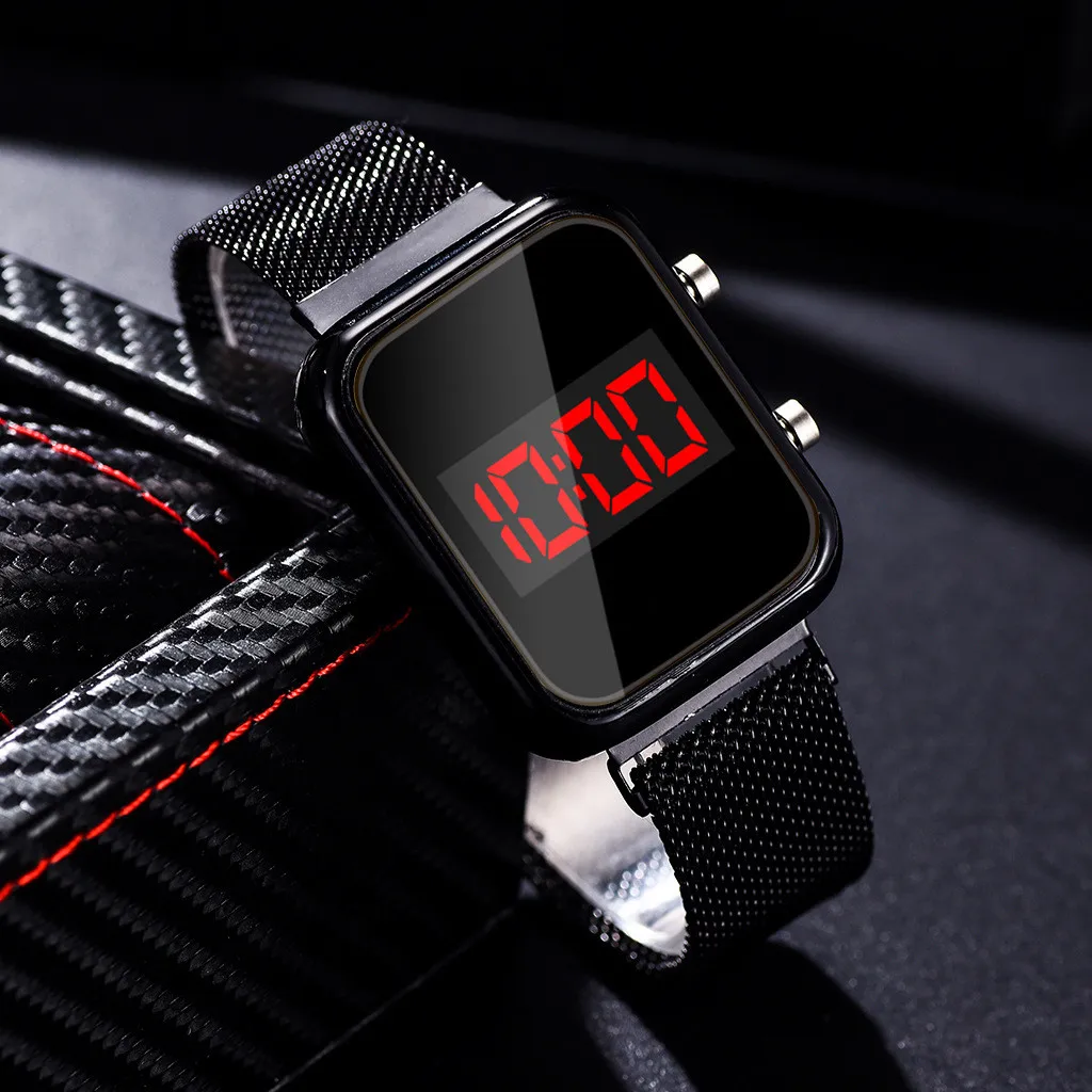 패션 마그네틱 버클 직사각형 LED 디지털 시계 남성  - Luxury Watch Life 리뷰 및 가격