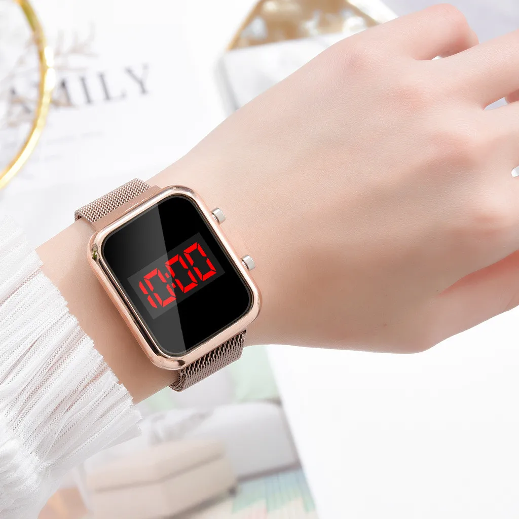 패션 마그네틱 버클 직사각형 LED 디지털 시계 남성  - Luxury Watch Life 리뷰 및 가격