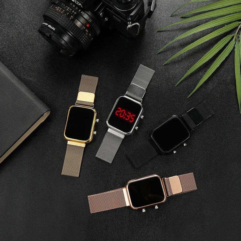 패션 마그네틱 버클 직사각형 LED 디지털 시계 남성  - Luxury Watch Life 리뷰 및 가격