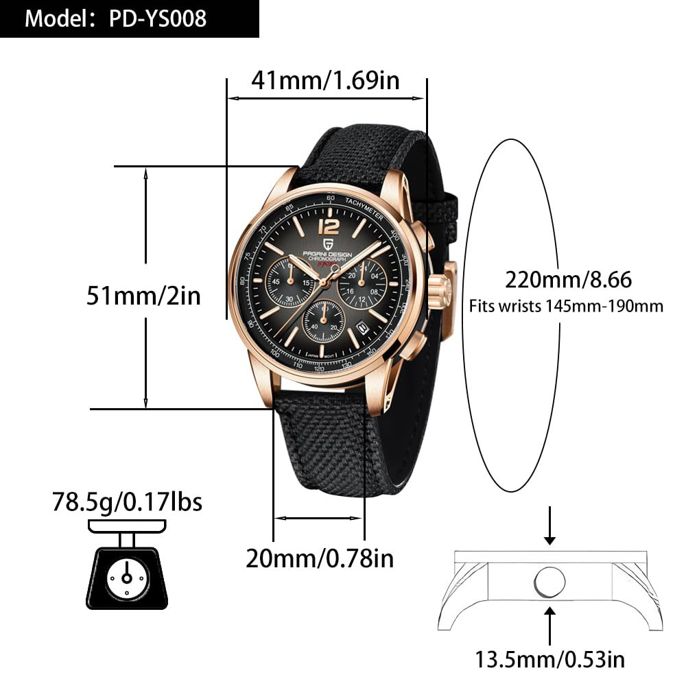 파가니 디자인 신형 남성 시계 41mm 크로노그래프 1 - Luxury Watch Logo 리뷰 및 가격