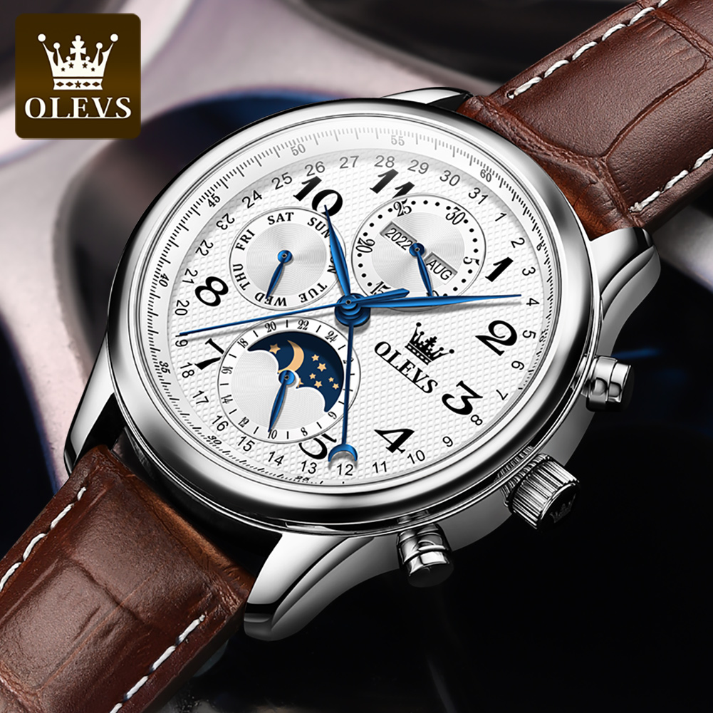 OLEVS 6667 문페이즈 남성용 시계 7핸즈 다기능 - Luxury Watch On Sale 리뷰 및 가격