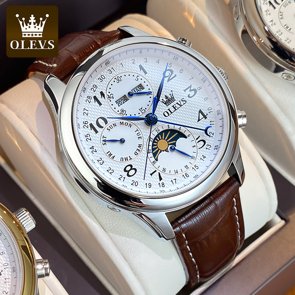 OLEVS 6667 문페이즈 남성용 시계 7핸즈 다기능 - Luxury Watch On Sale 리뷰 및 가격