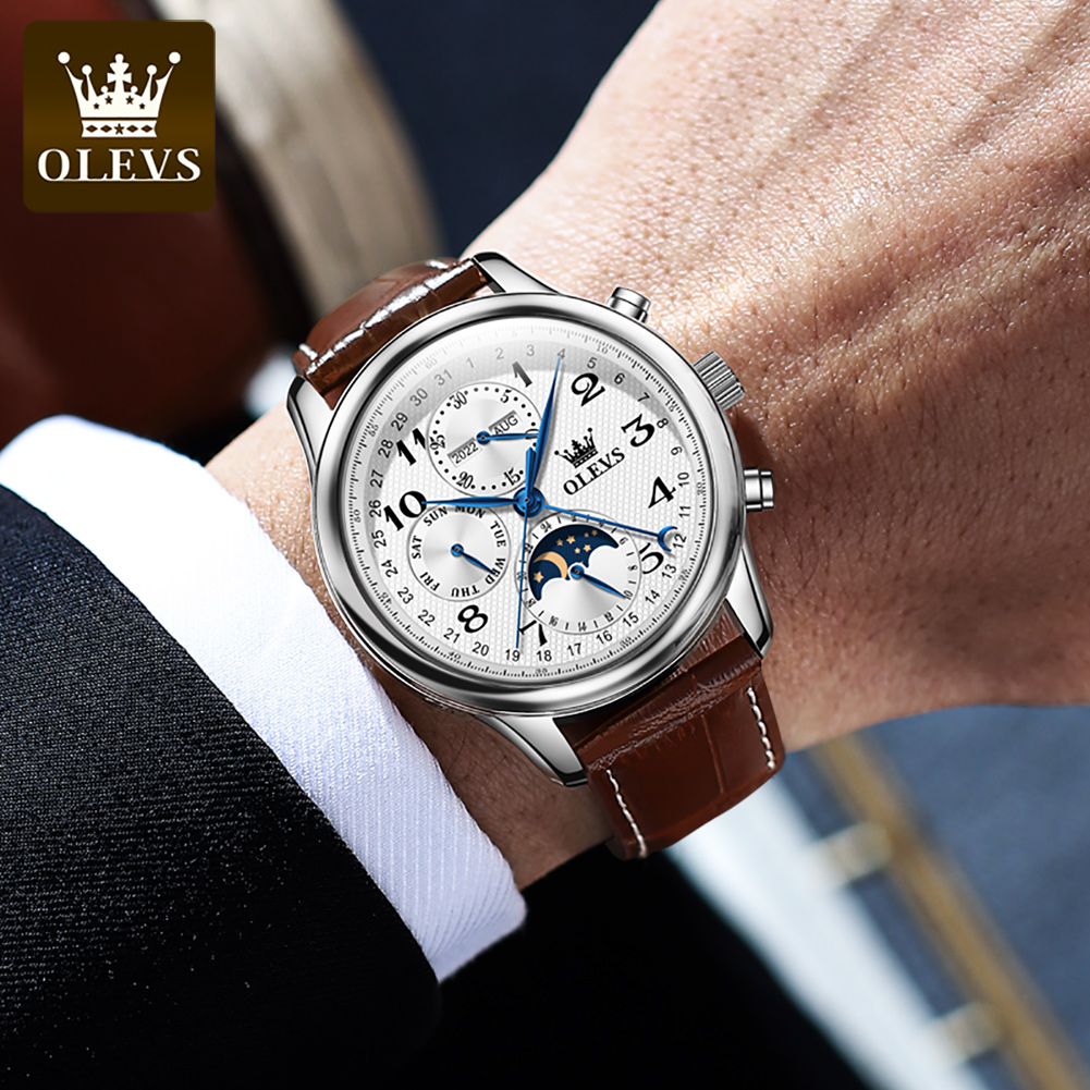 OLEVS 6667 문페이즈 남성용 시계 7핸즈 다기능 - Luxury Watch On Sale 리뷰 및 가격