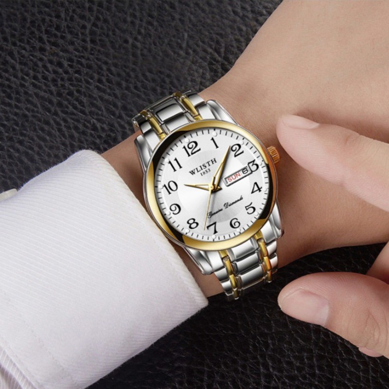 럭셔리 남성 쿼츠 시계 디지털 손목시계 달력 요일 야광 - Luxury Watch Life 리뷰 및 가격