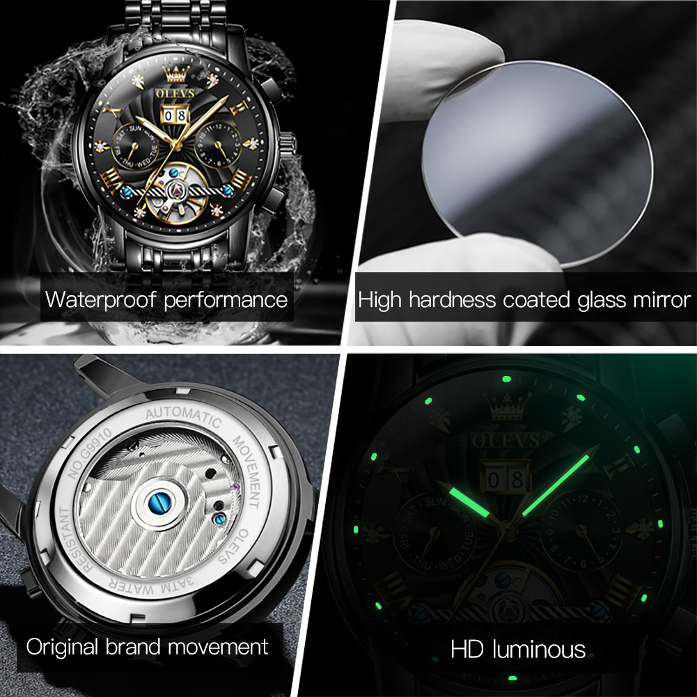 OLEVS 클래식 남성용 시계 뚜르비옹 다기능 완전 자 - Luxury Watch On Sale 리뷰 및 가격