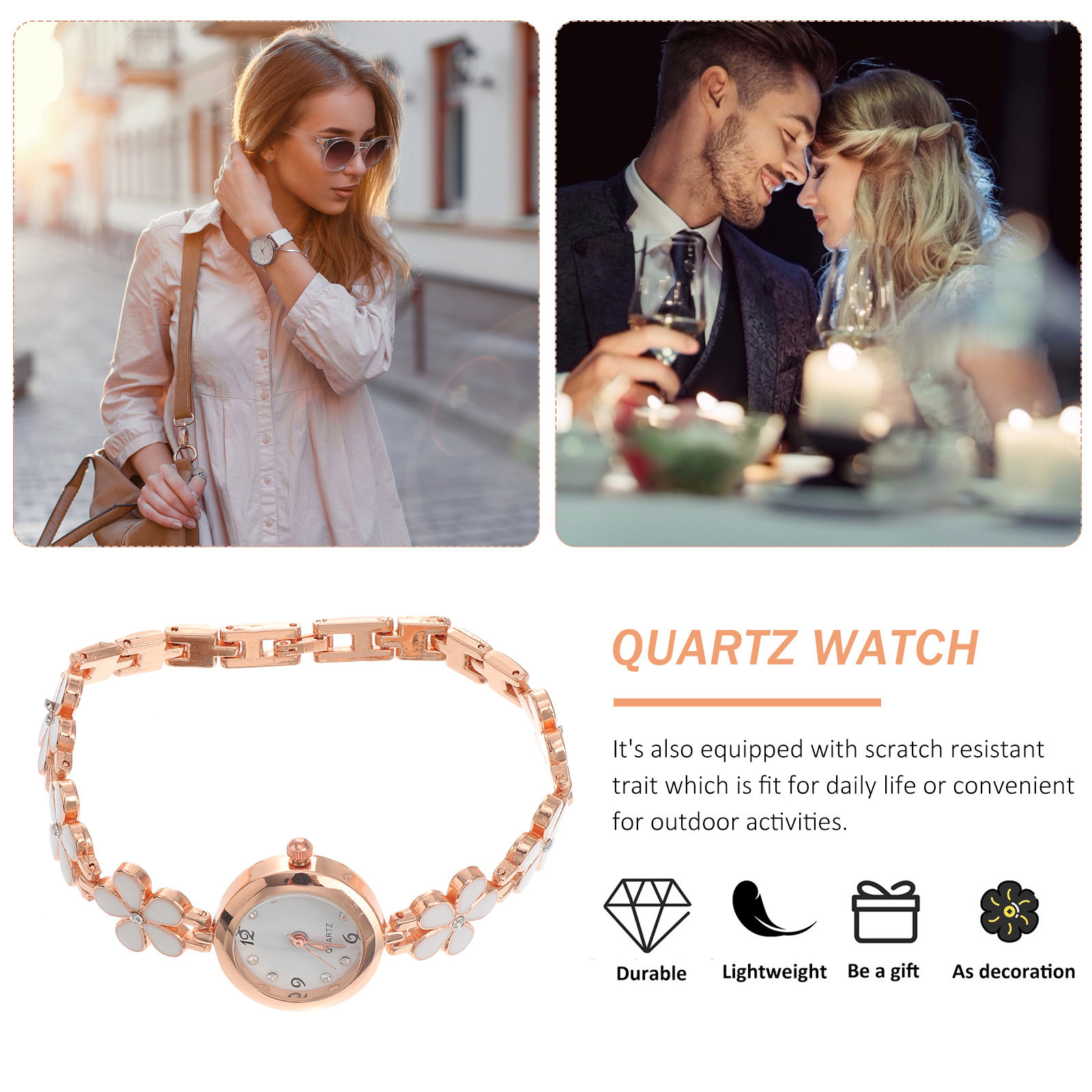 정교한 디자인의 화이트 브레이슬릿 방수 시계, 섬세한  - Luxury Watch With Bracelet 리뷰 및 가격