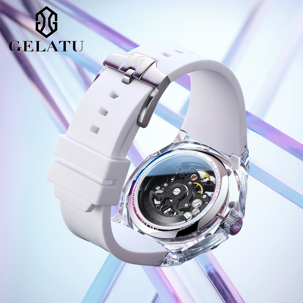 젤라투 8002 오토매틱 기계식 남성용 시계 스켈레톤  - Luxury Watch With Rubber Strap 리뷰 및 가격